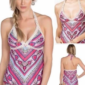 NWT Becca Swimsuit Tankini Halter